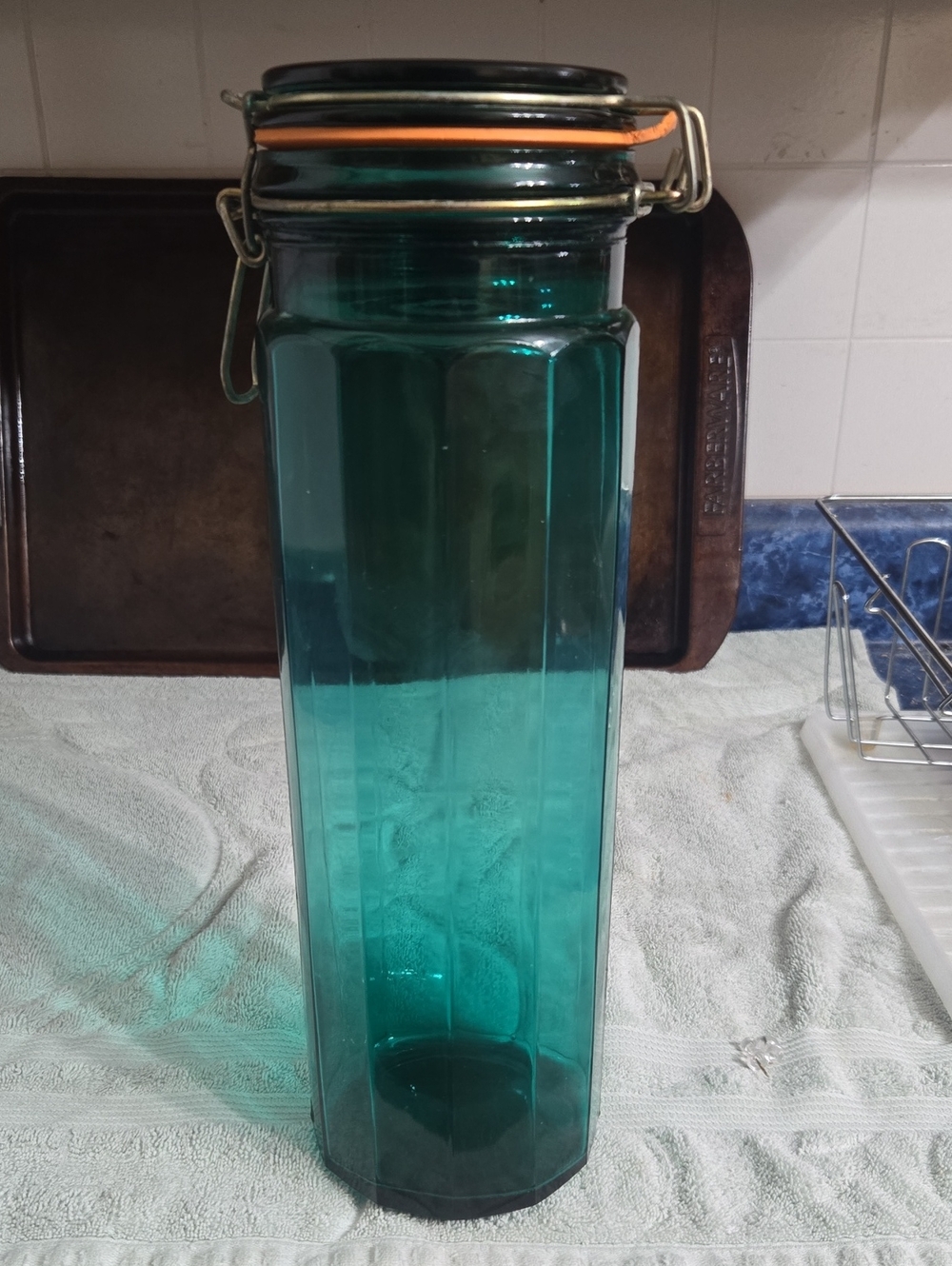 Glass Airtight Storage Jar - Teal